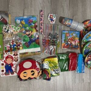 Nintendo Party Supplies Set - Red, Green, Blue